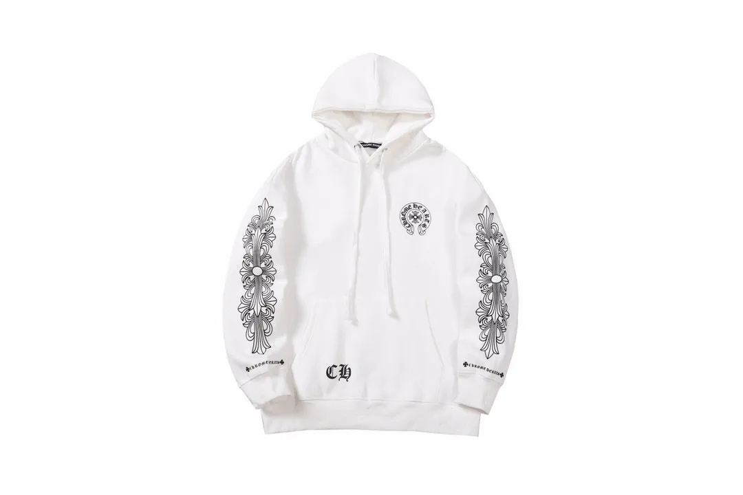 M18—P210 -Chrome Hearts/Chrome Hearts printed sweatshirt cardigan jacket -420 grams of high-density, high-quality wool, soft, delicate and skin-friendly, soft and silky to the touch, warm and skin-friendly -The hardware zipper accessories are all customized and full of details -Colour: black white -Size: S M L XL